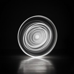 Poster - A mesmerizing abstract photo showcasing hypnotic white spiraling light patterns against a dark backdrop, radiating an enigmatic and compelling visual effect.