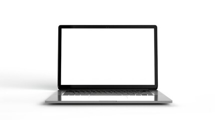 Poster - Blank laptop screen on a white surface
