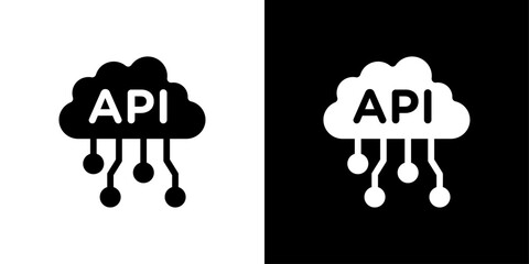 Cloud API icon logo set vector