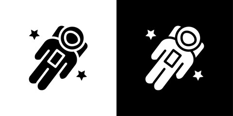 Cosmonaut icon logo set vector
