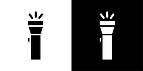 Poster - Flashlight icon logo set vector