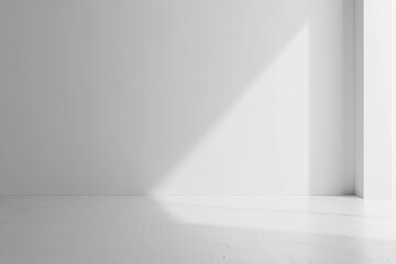 Aufkleber - A simple room with a white wall and floor, suitable for use as a background or in minimalistic designs