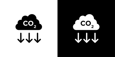 Reduce carbon dioxide co2 icon logo set vector