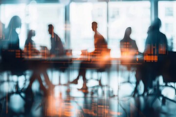 Wall Mural - An office is built on teamwork Blurred shot of a group of businesspeople working together in a modern office