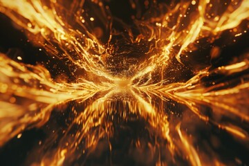 Aufkleber - Flames and sparks from a burning fire, useful for concepts related to heat, warmth, or light