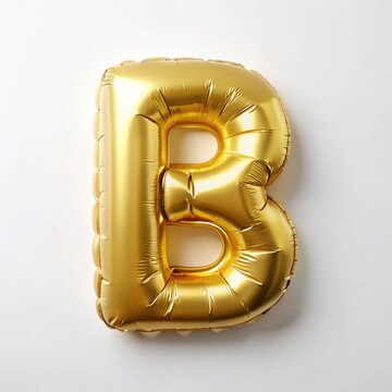 Golden alphabet, 3d inflated effect on white background