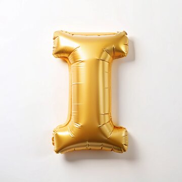 Golden alphabet, 3d inflated effect on white background