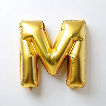 Golden alphabet, 3d inflated effect on white background