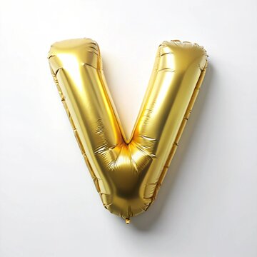 Golden alphabet, 3d inflated effect on white background