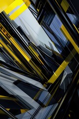 Aufkleber - A unique design featuring black and yellow lines on an abstract background, perfect for use in branding, marketing or design projects