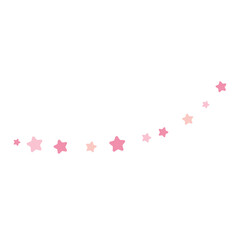 Wall Mural - Pink vector confetti with stars, decoration for wedding banners or birthday card. 