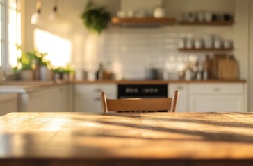 Wall Mural - Wooden Table in a Cozy Kitchen