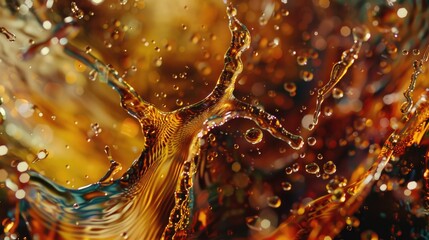 Poster - A close-up view of a liquid splash on a surface, suitable for use in scenes where water or chemical reactions are depicted