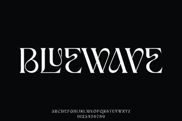 Wall Mural - elegant luxury curvy serif alphabet display font vector