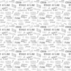 Fototapete - Scattered letters alphabet seamless pattern. Vector paint texture. Stamp typography banner. Grunge bold font with dry brush texture. Childish style capital letters. Hand drawn typography banner.