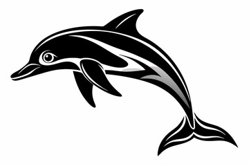 Wall Mural - Dolphin silhouette icon vector illustration