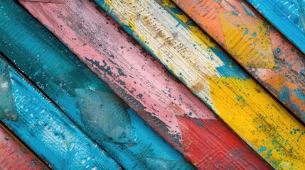 Poster - Colorful mural on a wall with vibrant designs and patterns