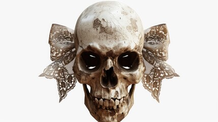 Wall Mural - A decorative skull with attached wings, suitable for Halloween or Gothic-themed designs