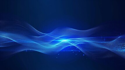 Abstract blue light wave background modern. Concept technology futuristic lines with light effect. Space for text. Motion lines  design for cover, brochure, book, banner web, Generative AI