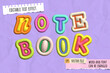 © yustika - Note book pop retro style inflated text effect. Cute 3d inflated text style