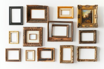 Poster - A collection of picture frames on a wall, ready to hold your favorite memories