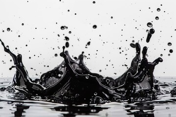 Poster - A close-up shot of a black and white water splash