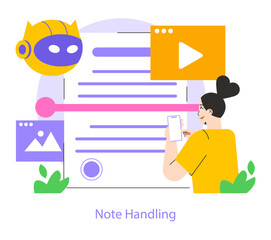 Poster - Mobile AI. Flat Vector Illustration