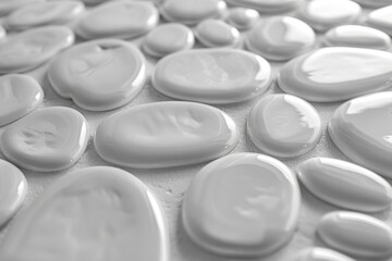 Poster - A close-up view of a cluster of white rocks, perfect for use in contexts where a natural, textured surface is needed