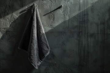 Poster - A towel hangs on the side of a wall