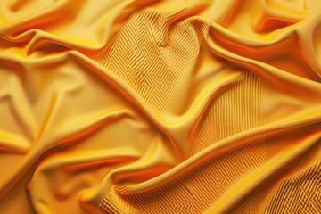 Poster - A close-up shot of a bright yellow fabric with intricate details
