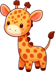 Wall Mural - cute cartoon smiling giraffe