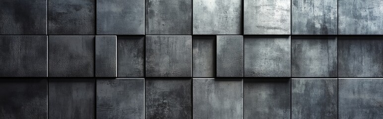 Poster - Abstract 3D rendering of a grey concrete wall background