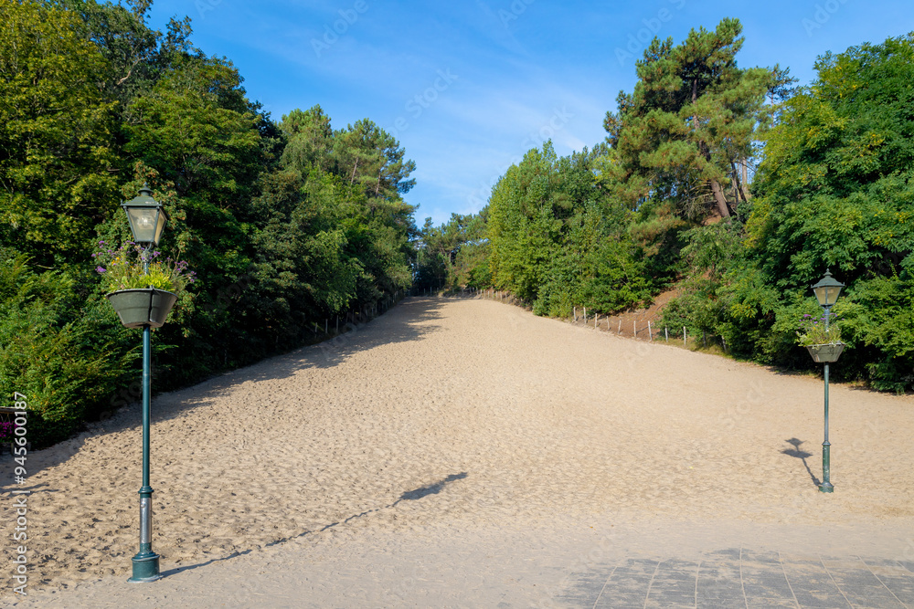 The Klimduin (Climbing dune) A height of 51 meters it is an attraction to climb, Outdoor playground for children with terraces, The dune is located at the center of Schoorl, North Holland, Netherlands