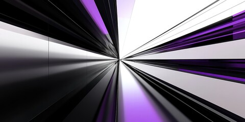 Poster - Abstract 3D rendering illustration featuring a black and white perspective background with purple accents Suitable for product design showcase showroom platform ad banner and advertising with a met
