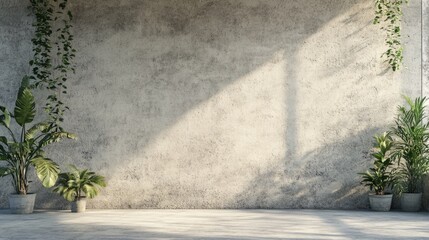 Poster - 3D rendering of a textured cement background wall