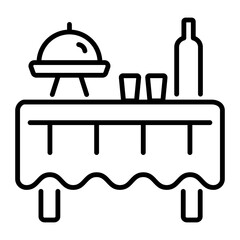 Poster - A line style icon of catering 