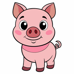 Wall Mural - cute piggy children illustration 