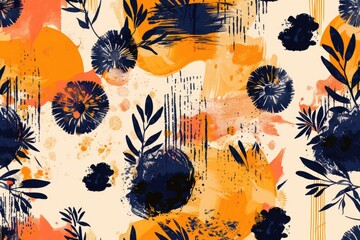 Poster - A beautiful arrangement of flowers and leaves on a plain white background