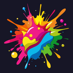 Wall Mural - vibrant color splash vector illustration