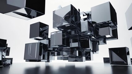 Poster - Abstract futuristic geometric technology object
