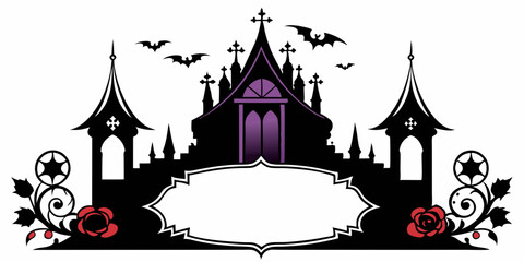 Wall Mural - gothic wedding invitation wedding vector illustration