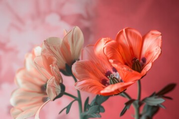 Poster - Close-up of two flowers in a decorative vase