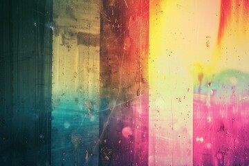 Poster - A colorful rainbow painted on a window