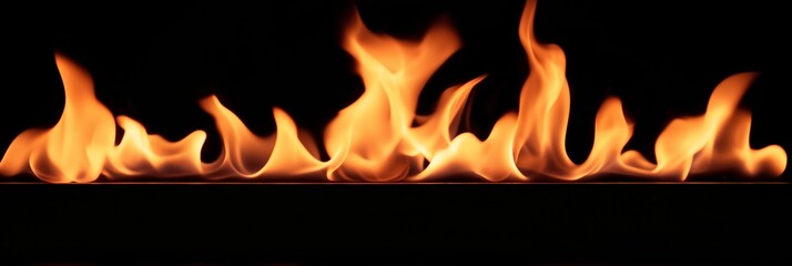 Wall Mural - A black and orange image of a fire with the flames reaching up to the top of the image