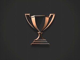 Celebratory Gold Trophy Design Illustration