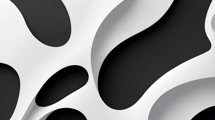 Wall Mural - A mesmerizing abstract pattern featuring flowing, organic shapes in black and white