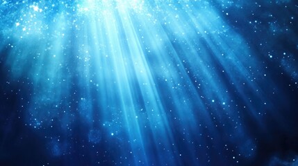 Poster - Blue Background with Rays of Light Beautiful Flash Illustration