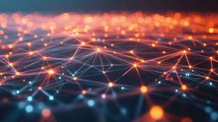 Poster - Abstract network connection with structured big data in a digital setting 3D rendering representation