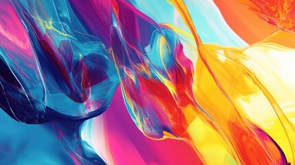 Poster - Colorful abstract background created with digital techniques featuring vibrant patterns and dynamic shapes