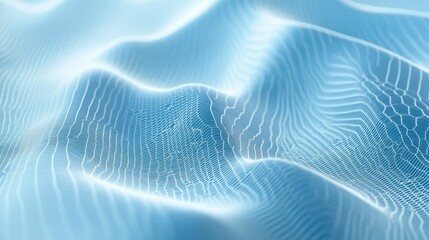 Poster - A light blue backdrop with hexagonal designs and wavy lines representing a theme of science and technology Perfect for applications in science technology and innovation